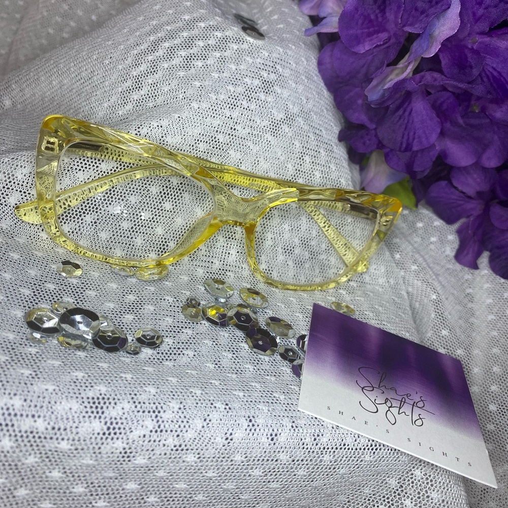 Cat Eye Yellow Glasses